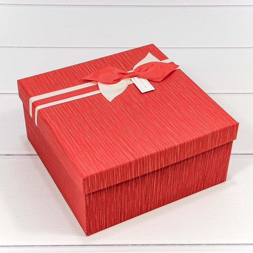 720616/30 Коробки Квадратные Набор 1/3 19,5*19,5*9,5 с бантиком "Best wish for you" Красный 1/36