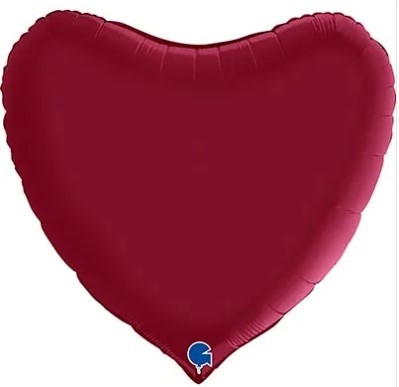 1204-1190 Шар 91см Сердце Сатин Cherry
