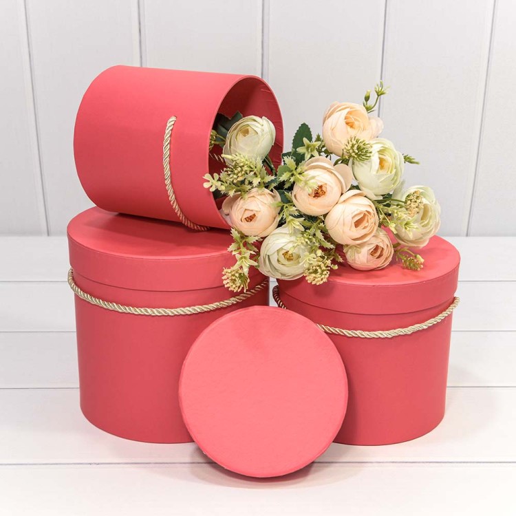 720112/168 Коробки Цилиндр Набор 1/3 18*17 Коралловый 1/12