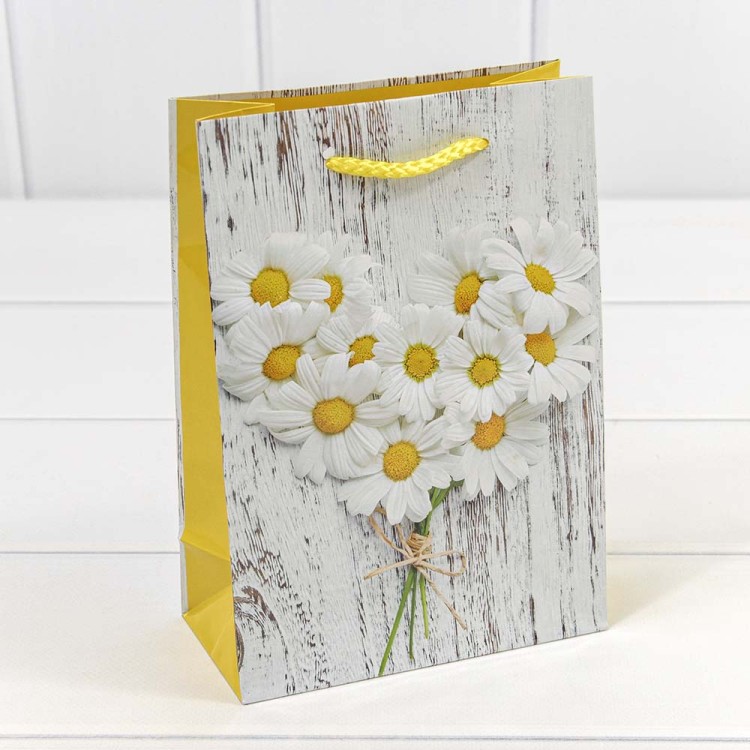 00019G Пакет подарочный "Цветы" 128 гр/м2 14*20*7 см (микс) 1/20 1/600