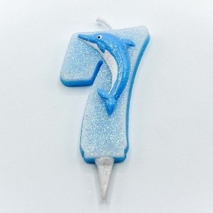 20012/7 Свечи для торта Цифра 7 "Дельфин" 6,7см 1/12 1/120