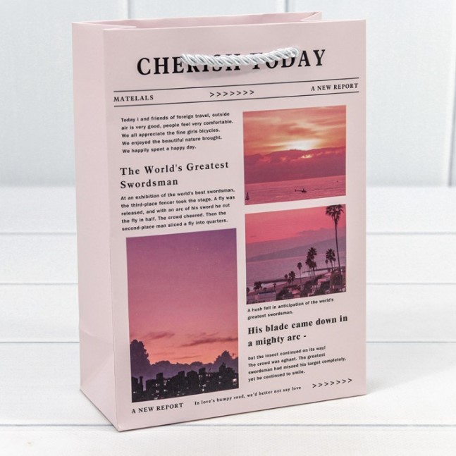 000212E Пакет подарочный "Газета" (микс) 157гр 18*23*10 см 1/20 1/480