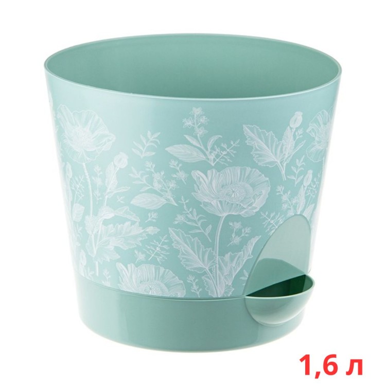 М3077/1 Кашпо НИКА ДЕКО D150мм 1,6л с прикорневым поливом маки