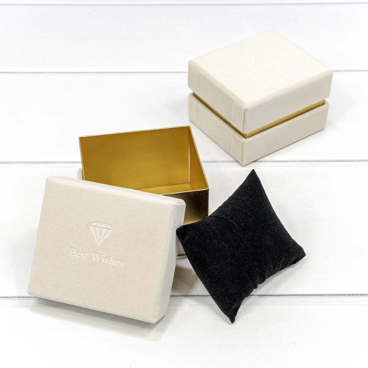 721164/5 Коробка Прямоугольная 8,9*7,9*6,5 бархатная Бежевый 1/6 1/120