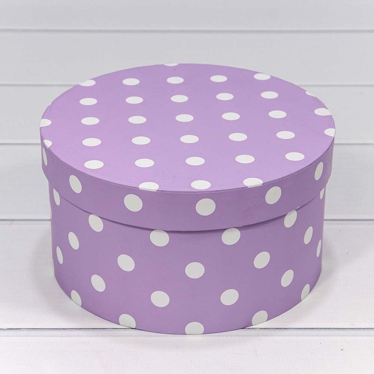 7212247/1708 Коробки Круглые Набор 1/3 21*11,5 "Горох" Сиреневый 1/18