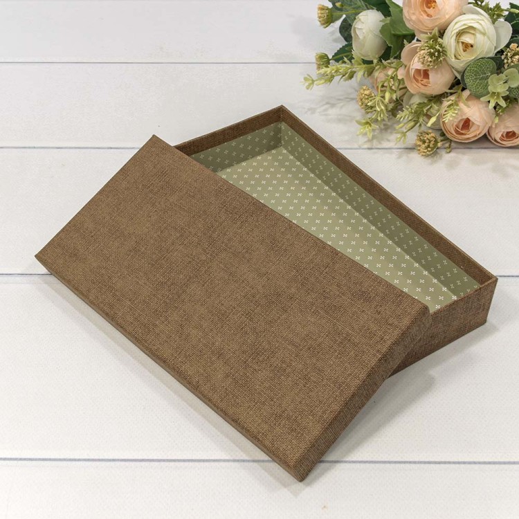 720310/9 Коробка Прямоугольная 24*12*4 под кошелек Тёмно-коричневый 1/120