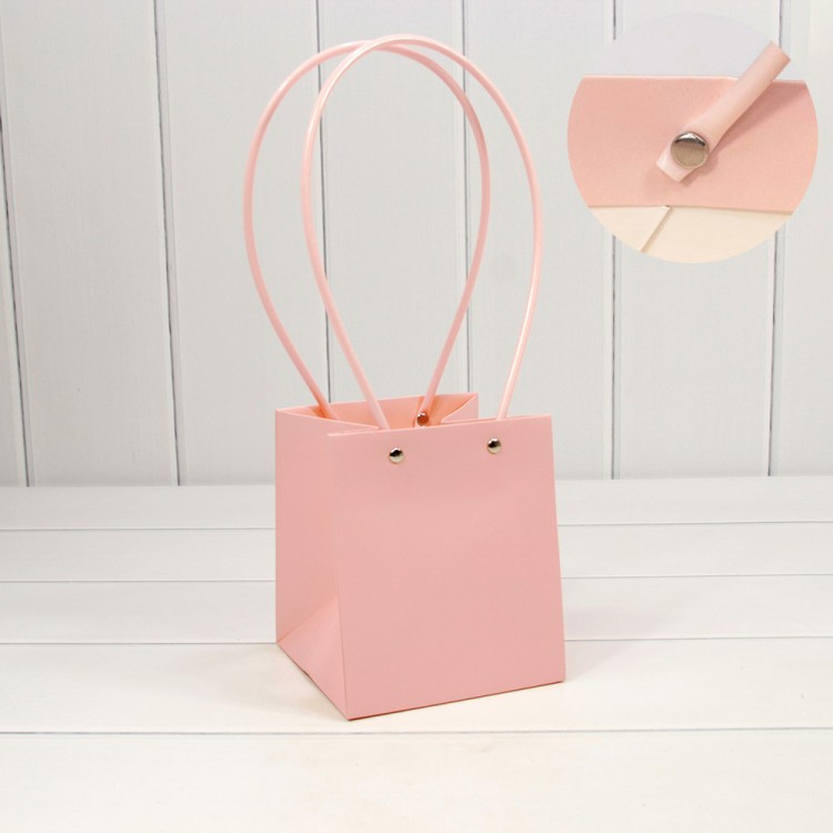 000171P/2 Пакет подарочный "Ваза для цветов" 15*13*13 Розовый-1 1/10 1/120