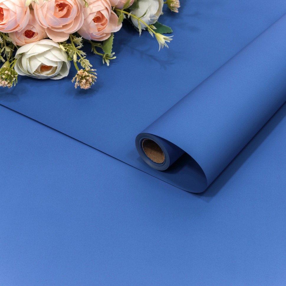 1638/285	Плёнка 0,58*10м 255г матовая "Корейская" 65мкм Синий 1/30																		 