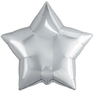 1204-1108 Шар Звезда 76см Металлик Silver