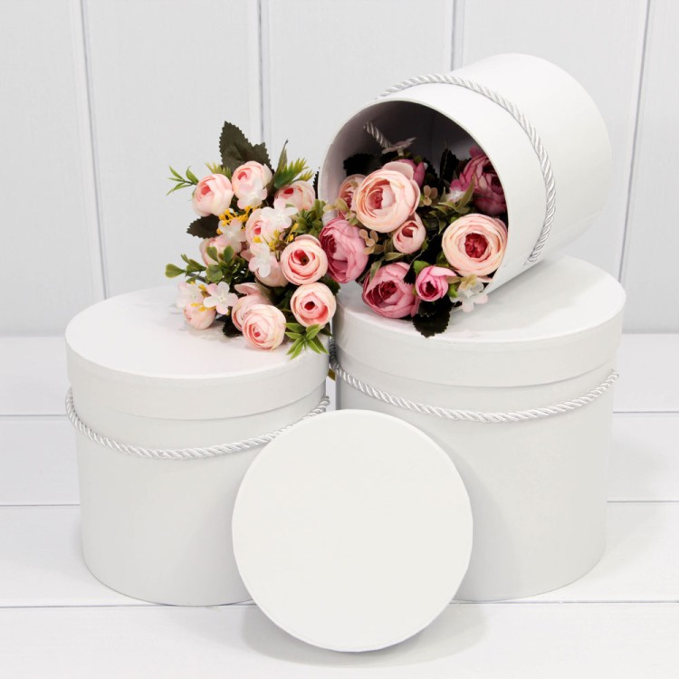 720112/162 Коробки Цилиндр Набор 1/3 18*17 Белый 1/12