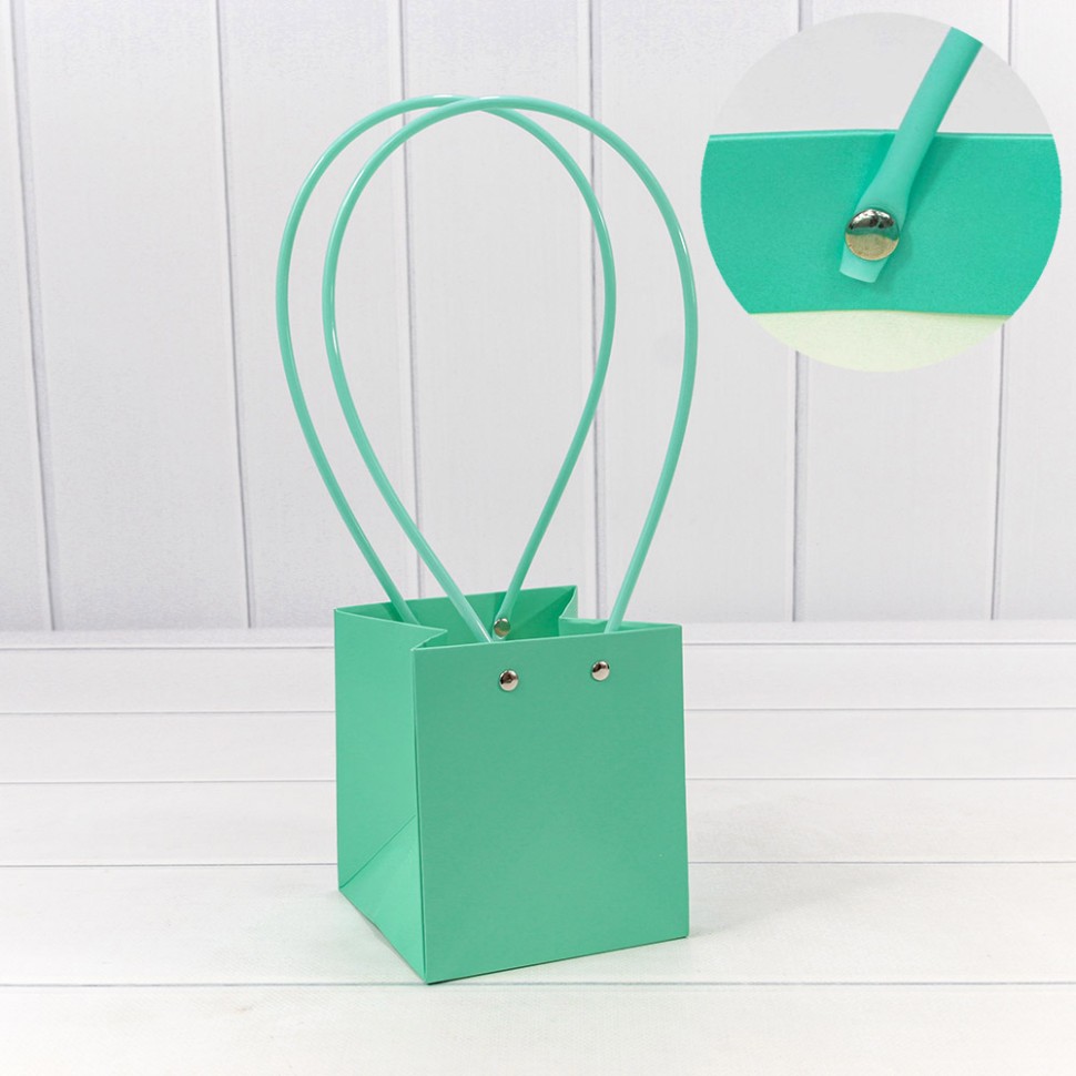 000171F/3 Пакет подарочный "Ваза для цветов" 13*11,5*11,5 Тиффани/Белый 1/10 1/150 000171F/3 Пакет подарочный "Ваза для цветов" 13*11,5*11,5 Тиффани/Белый 1/10 1/150