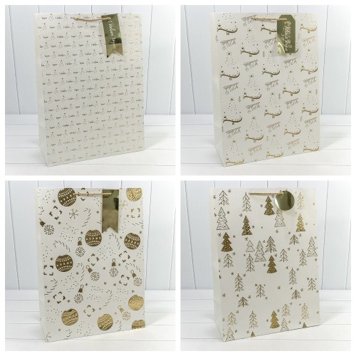 300382T Пакет подарочный "Новый год" с тиснением (микс) 40*55*20 1/20 1/60