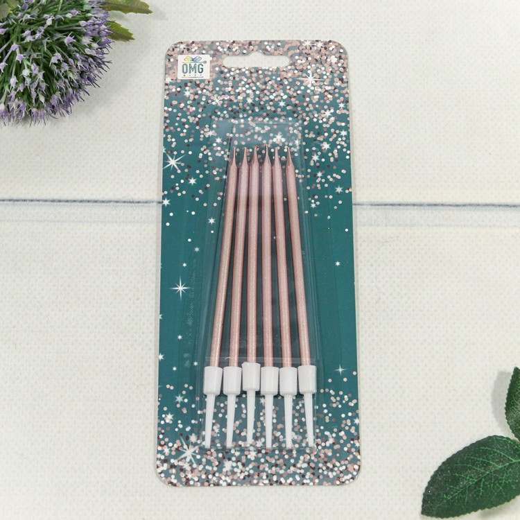 20010-18/1 Свечи для торта набор (6 шт.) 10см Бронзовый 1/24 1/288