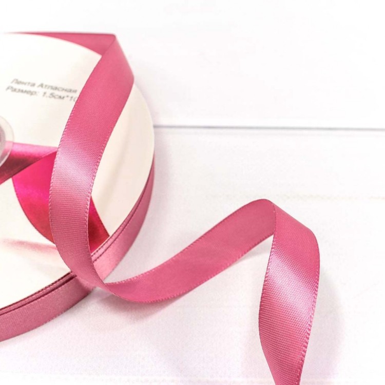 556-15/149 Лента Атласная Полиэстер класс А 1,5см*100ярд Пыльно-розовый 1/18 1/72