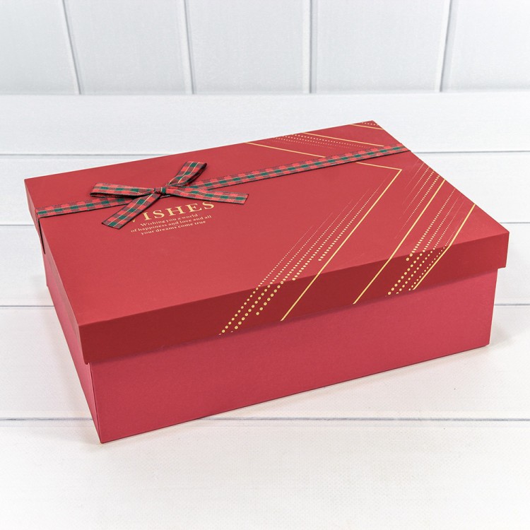 720625/2 Коробки Прямоугольные Набор 1/3 29*21*9,5 с бантом "Wishes" Красный 1/12