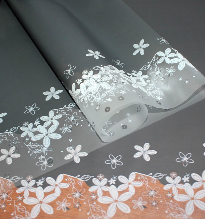 PPM2-7 Пленка матовая с цветочным рисунком 60*60 см темно-серая (20 листов) 1/100