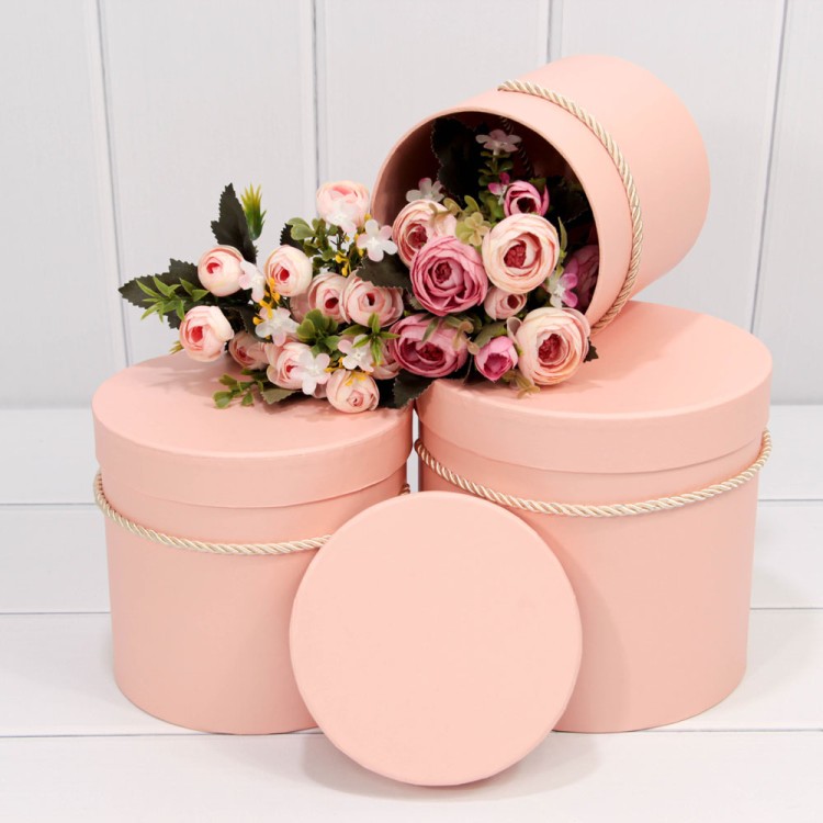 720112/165 Коробки Цилиндр Набор 1/3 18*17 Пудровый 1/12