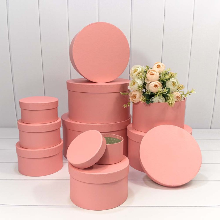 721814/1532 Коробки Круглые Набор 1/10 27,5*14,7 Розовый 1/6