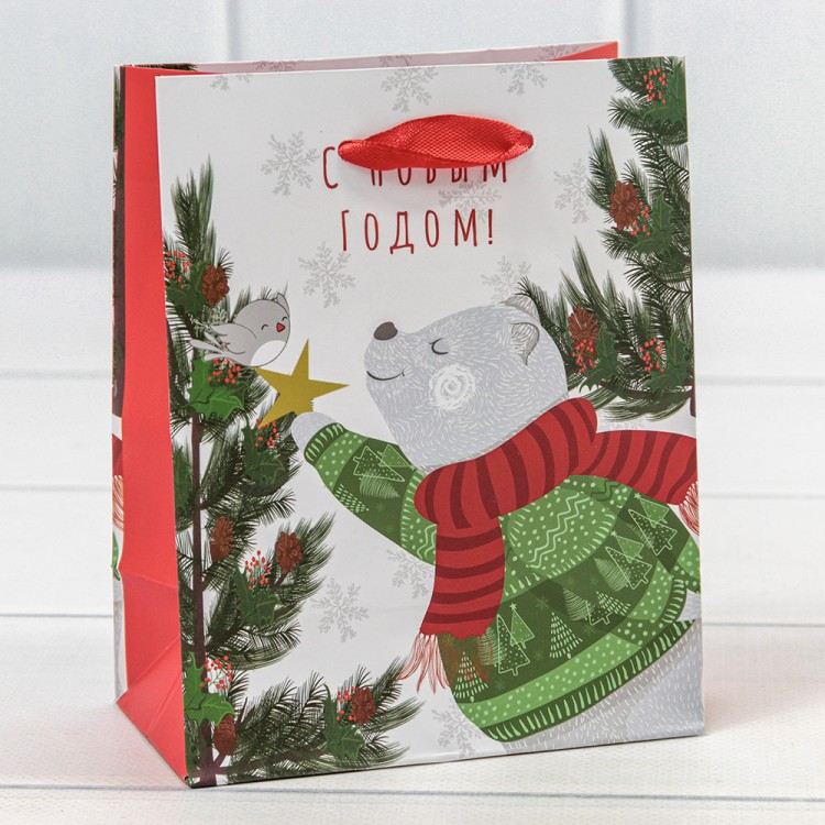 300430H Пакет подарочный "Новый год" (микс 430) 12*15*6,7 128г 1/20 1/600