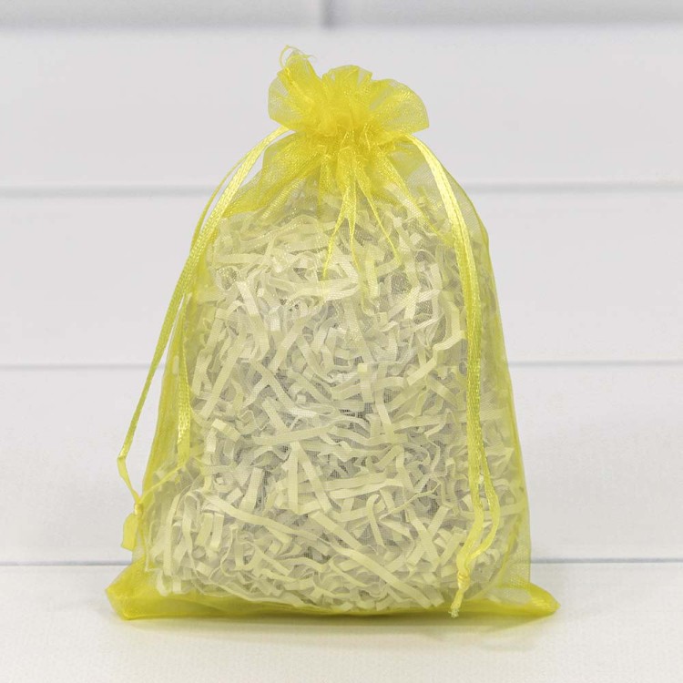000801-14H Мешочки из органзы 11*16 см однотонная желтая 1/100 1/5000