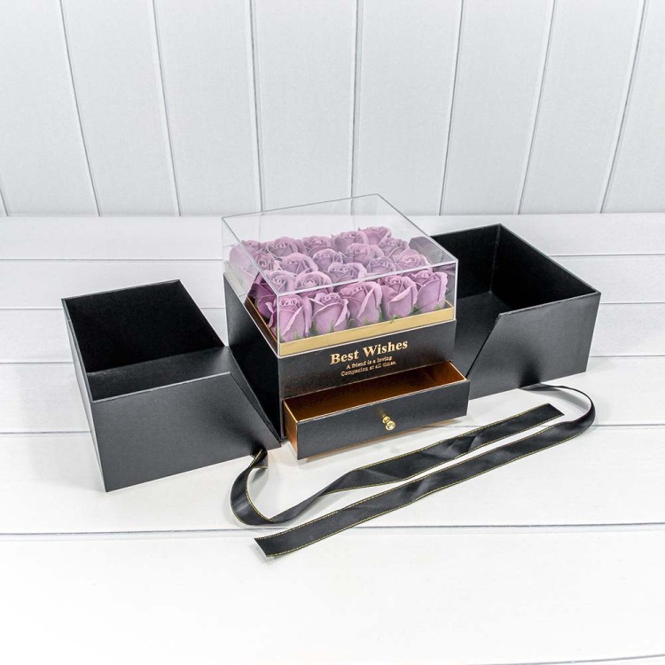 7202309/4 Коробка Квадратная 21*21*18 "Сюрприз" Чёрный 1/8