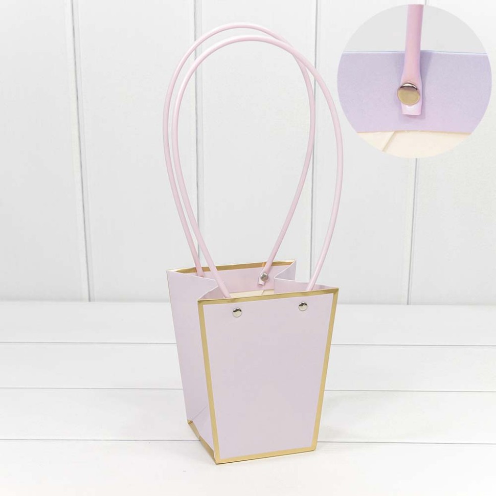 000172G/32 Пакет подарочный "Ваза для цветов" 15,5*13*9,5 с золотой рамкой Бледно-сиреневый 1/10 1/150 000172G/32 Пакет подарочный "Ваза для цветов" 15,5*13*9,5 с золотой рамкой Бледно-сиреневый 1/10 1/150