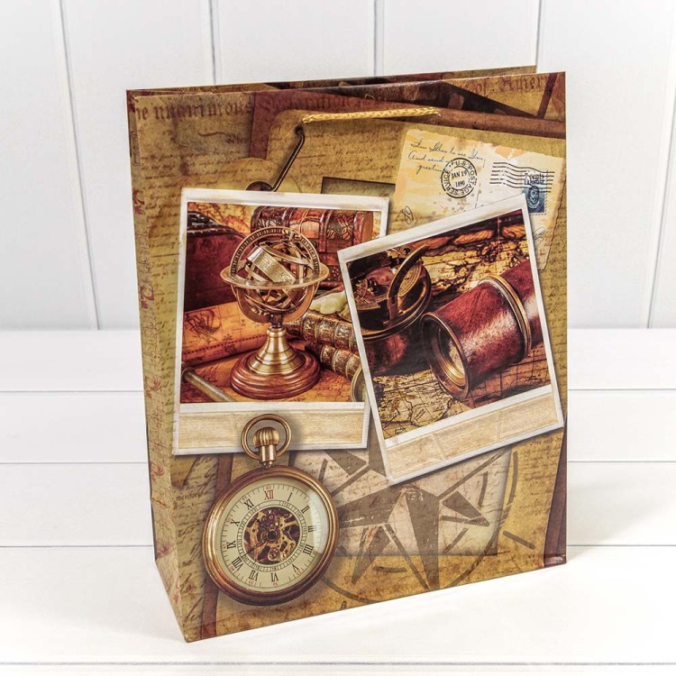 00044C Пакет подарочный "Мужской" глянцевый (микс) 26*32*10 1/20 1/360