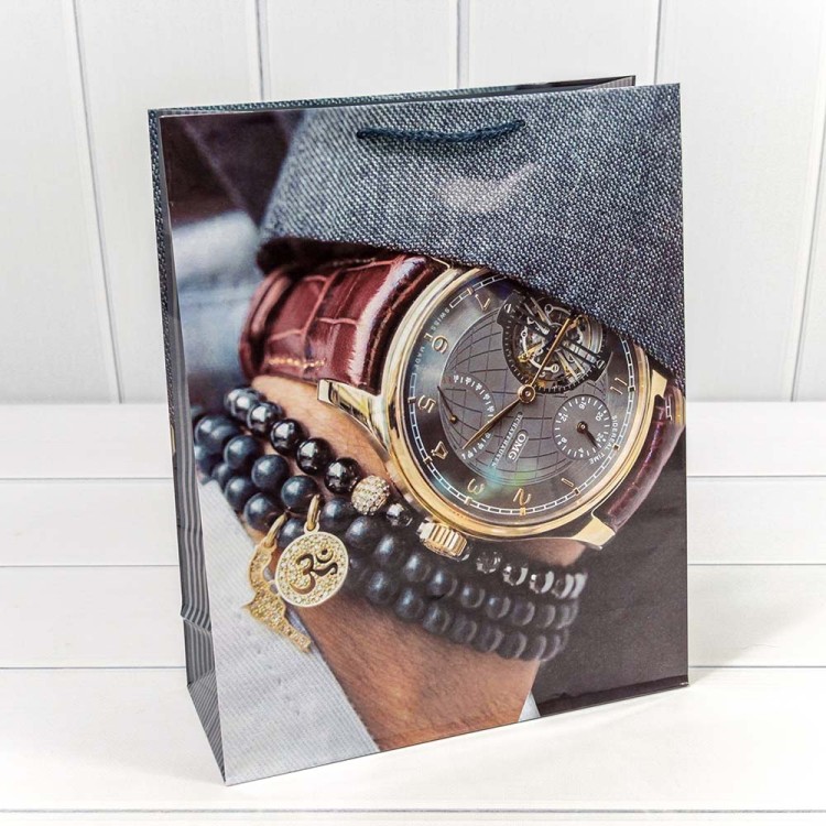 00044C Пакет подарочный "Мужской" глянцевый (микс) 26*32*10 1/20 1/360