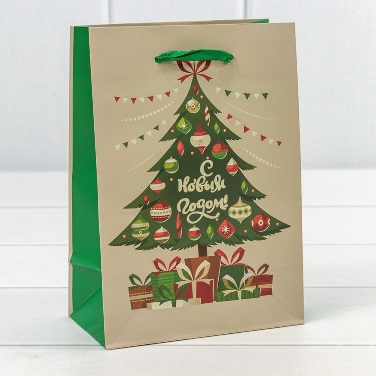 300430G Пакет подарочный "Новый год" (микс 430) 14*20*8 128г 1/20 1/600