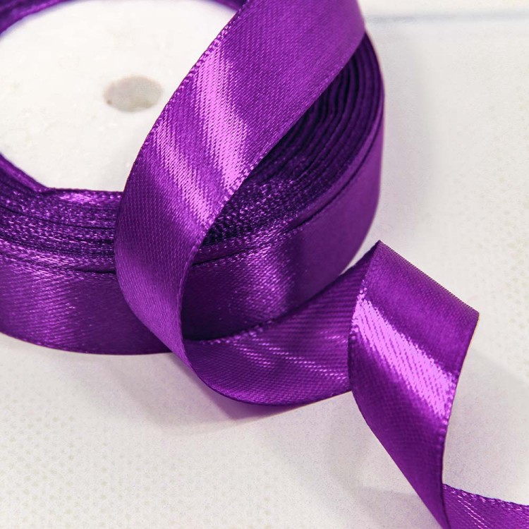 562-20/35 Лента Атласная Сатин 2см*25ярд Тёмно-фиолетовый 1/10 1/400