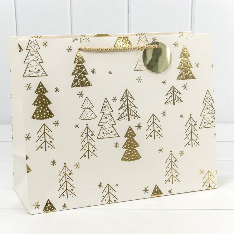 300382CA Пакет подарочный с тиснением "Новый год" (микс) 32*26*13 210г 1/20 1/120