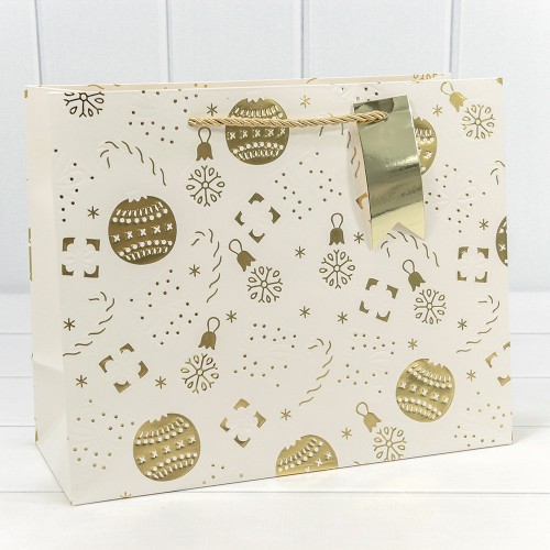 300382CA Пакет подарочный с тиснением "Новый год" (микс) 32*26*13 210г 1/20 1/120