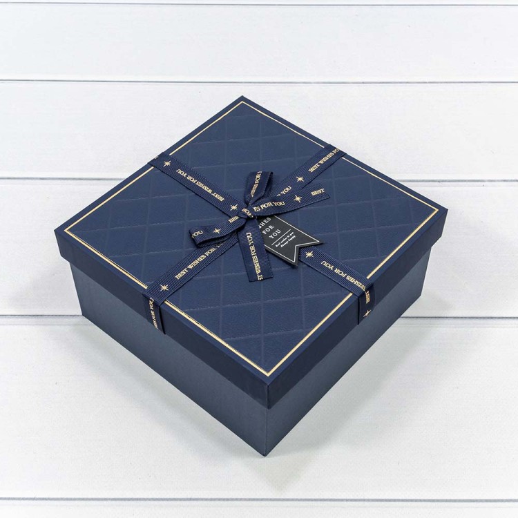 721612/2 Коробки Квадратные Набор 1/3 19*19*9,5 "Best Wishes For You" Синий 1/18