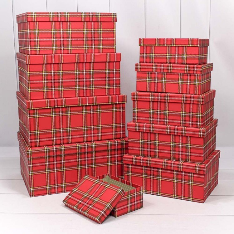 721604/500 Набор коробок 1/10 прямоугольный 34*26*15,3 см Красная клетка 1/6