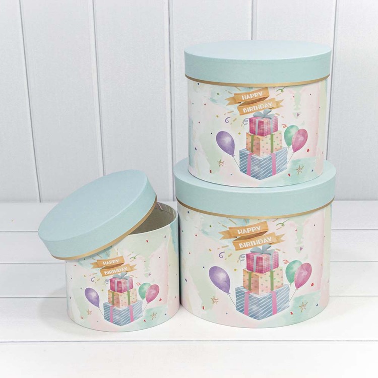 7204010/1 Коробки Цилиндр Набор 1/3 23*19,5 Голубой 1/12