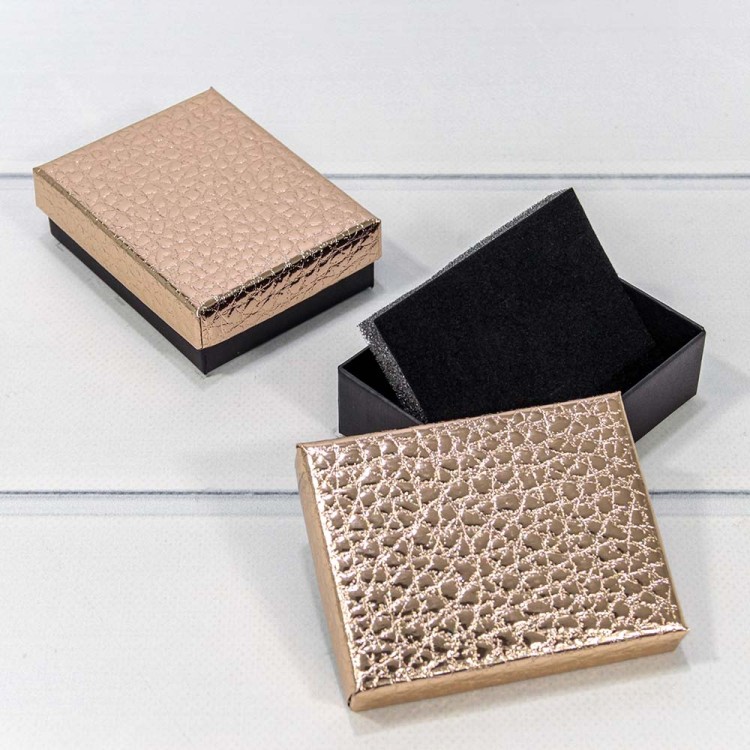 62679/1 Коробка Прямоугольная 9*7*3 "Кожа крокодила" Бронзовый 1/12 1/480