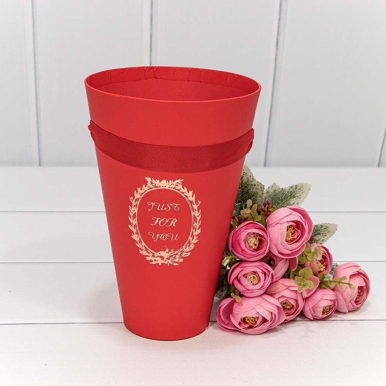 720108/11 Коробка "Ваза для цветов" 13,5*20 "Just for you" Красный 1/10 1/120