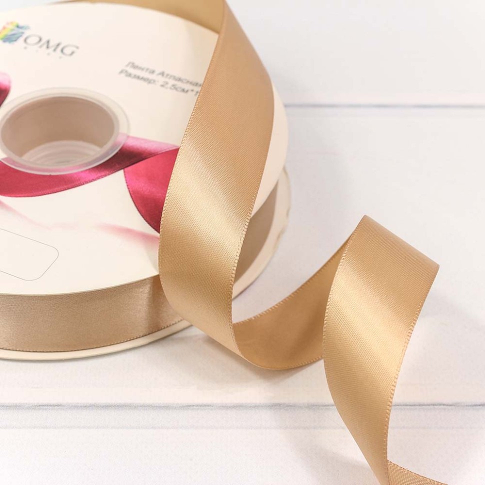 556-25/826 Лента Атласная Полиэстер класс А 2,5см*100ярд Золотой 1/8 1/32 556-25/826 Лента Атласная Полиэстер класс А 2,5см*100ярд Золотой 1/8 1/32