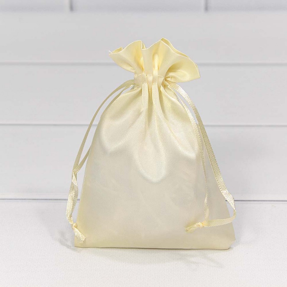 000814-27H Мешочки атласные 12*15 Бледно-жёлтый 1/50 1/3000