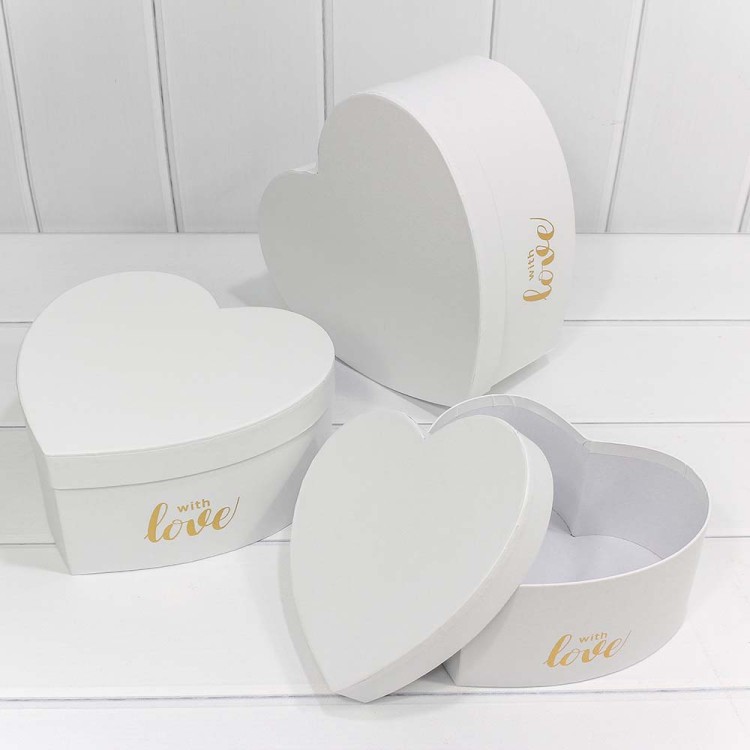 720910/3 Набор коробок 1/3 "Сердце" 25*24*12 см Белый 1/24