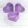 7209825/4 Коробки "Сердце" Набор 1/3 28*25,2*11 с прозрачной крышкой Сиреневый 1/12