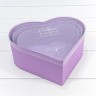 7209825/4 Коробки "Сердце" Набор 1/3 28*25,2*11 с прозрачной крышкой Сиреневый 1/12