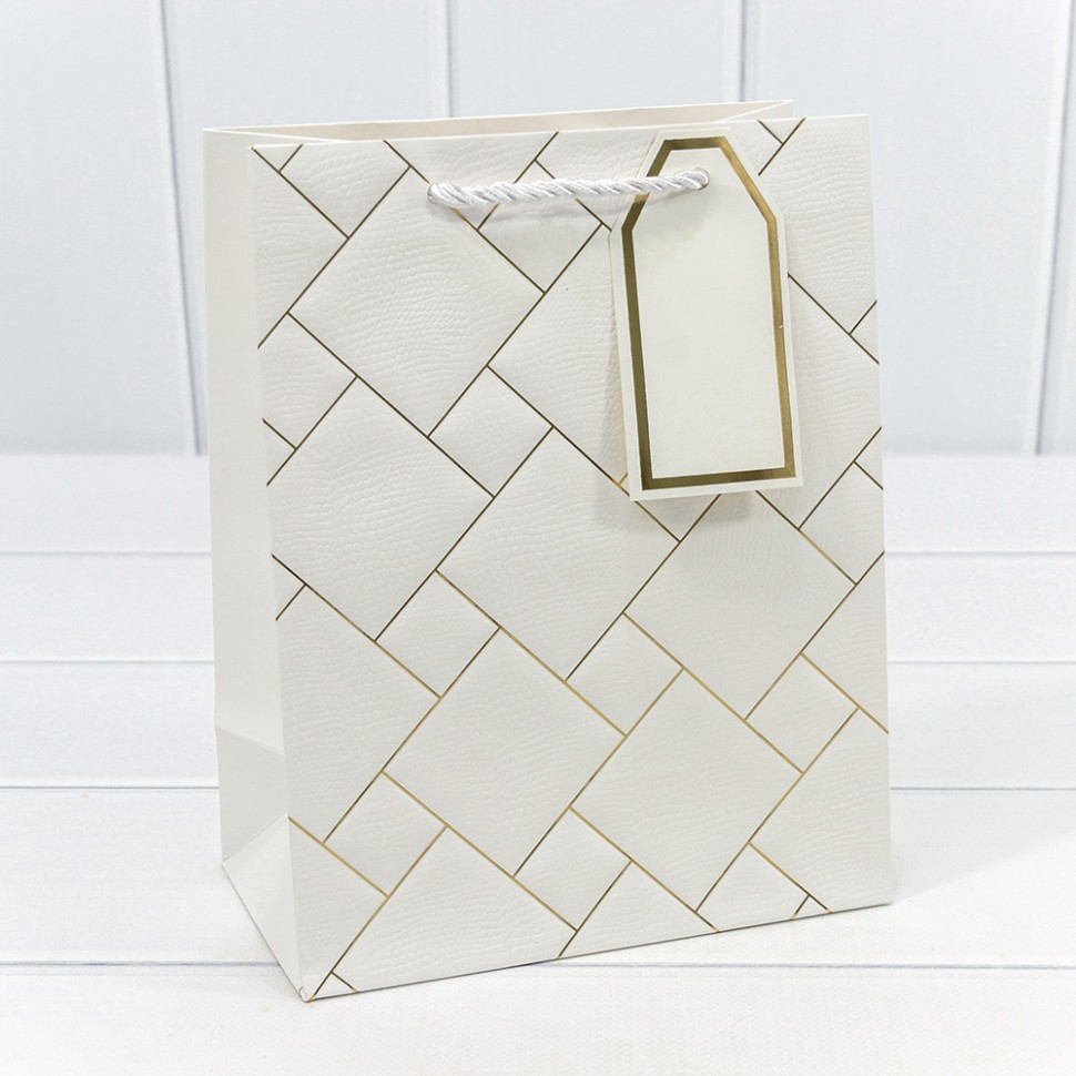 300590E/1 Пакет подарочный с тиснением "Квадраты" Белый 18*23*10 210г 1/12 1/480 300590E/1 Пакет подарочный с тиснением "Квадраты" Белый 18*23*10 210г 1/12 1/480