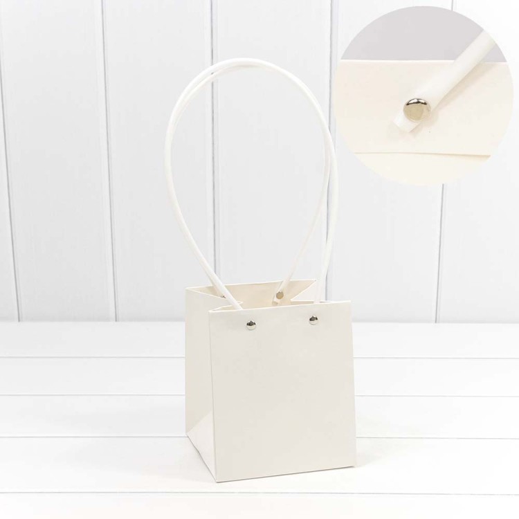 000171P/7 Пакет подарочный "Ваза для цветов" 15*13*13 Белый 1/10 1/120