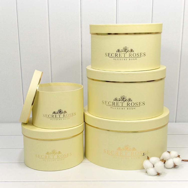 720885/9 Коробки Круглые Набор 1/5 30*16 "Secret Roses" Бежевый 1/8