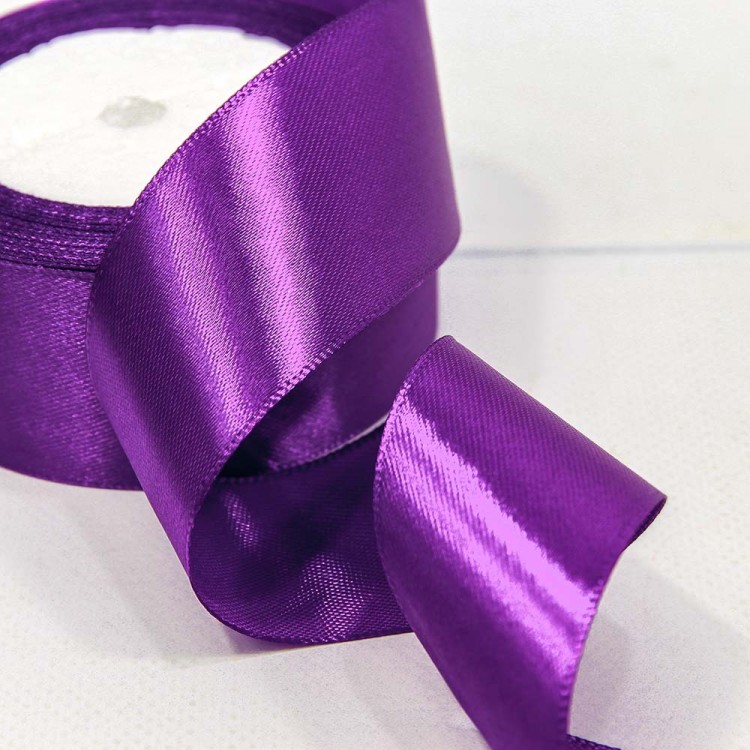 562-38/35 Лента Атласная Сатин 3,8см*25ярд тёмно-фиолетовый 1/5 1/200