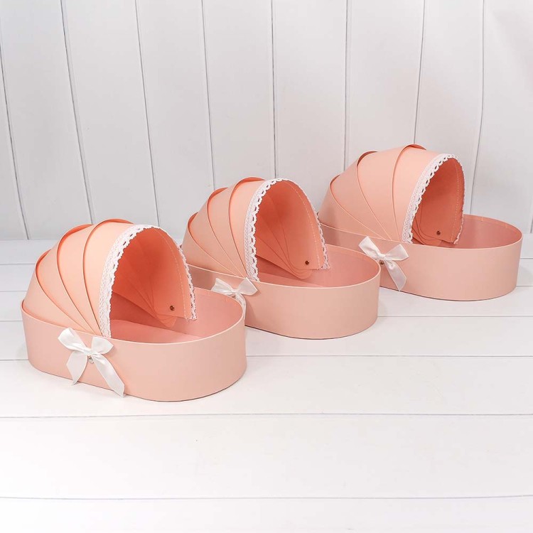 720970/5 Набор коробок 1/3 "Люлька" 39*23,3*9 Персиковый 1/18