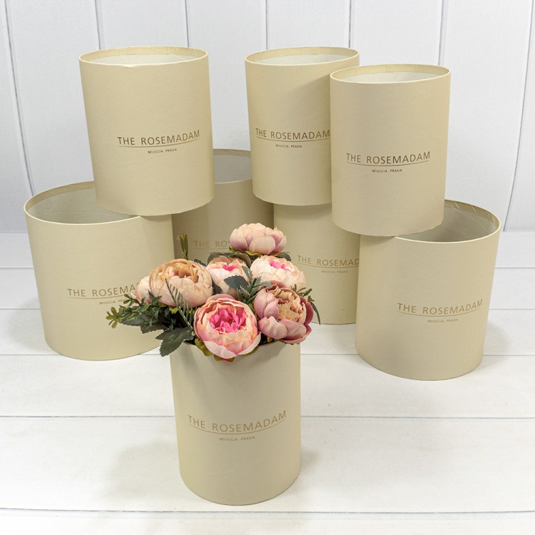 720835/176 Коробки Цилиндр Набор 1/8 19,5*19 без крышки "The Rosemadam" Бежевый 1/6