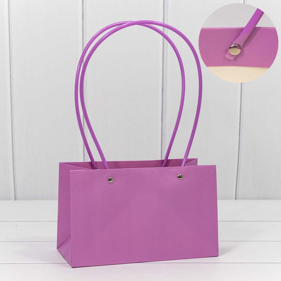 000171EA/9	Пакет подарочный "Ваза для цветов" 22*13,5*10,5 Тёмно-сиреневый 1/10 1/120