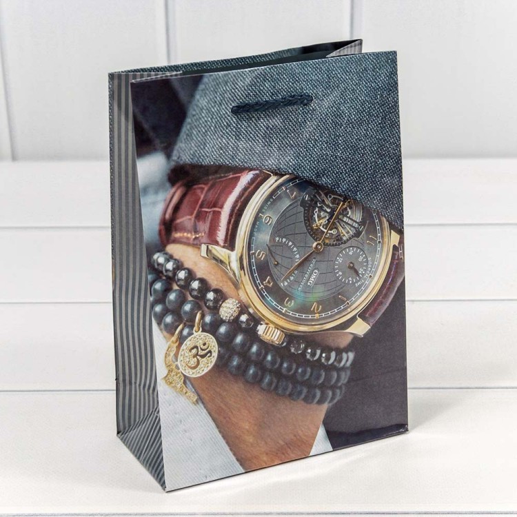 00044G Пакет подарочный "Мужской" глянцевый (микс) 14*20*7 157г 1/20 1/600